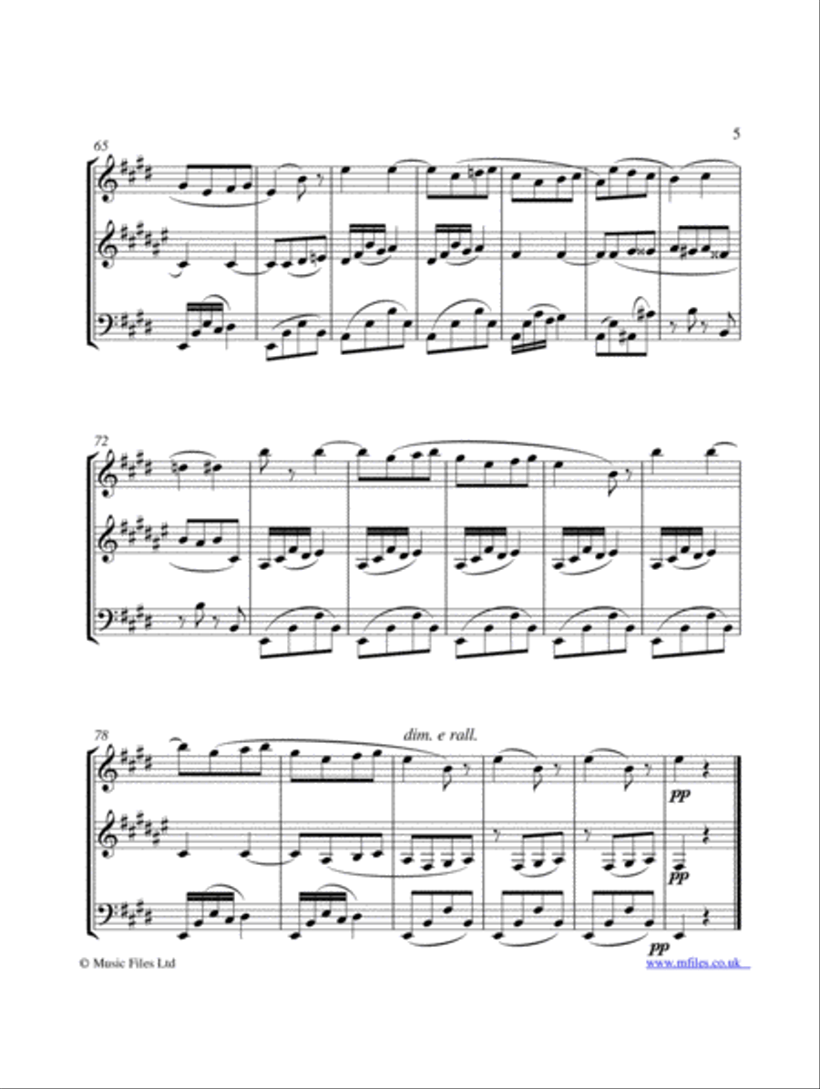 Gabriel Faure's Dolly Suite: No.1 Berceuse for Woodwind Trio Woodwind Trio scores gallery preview page 5