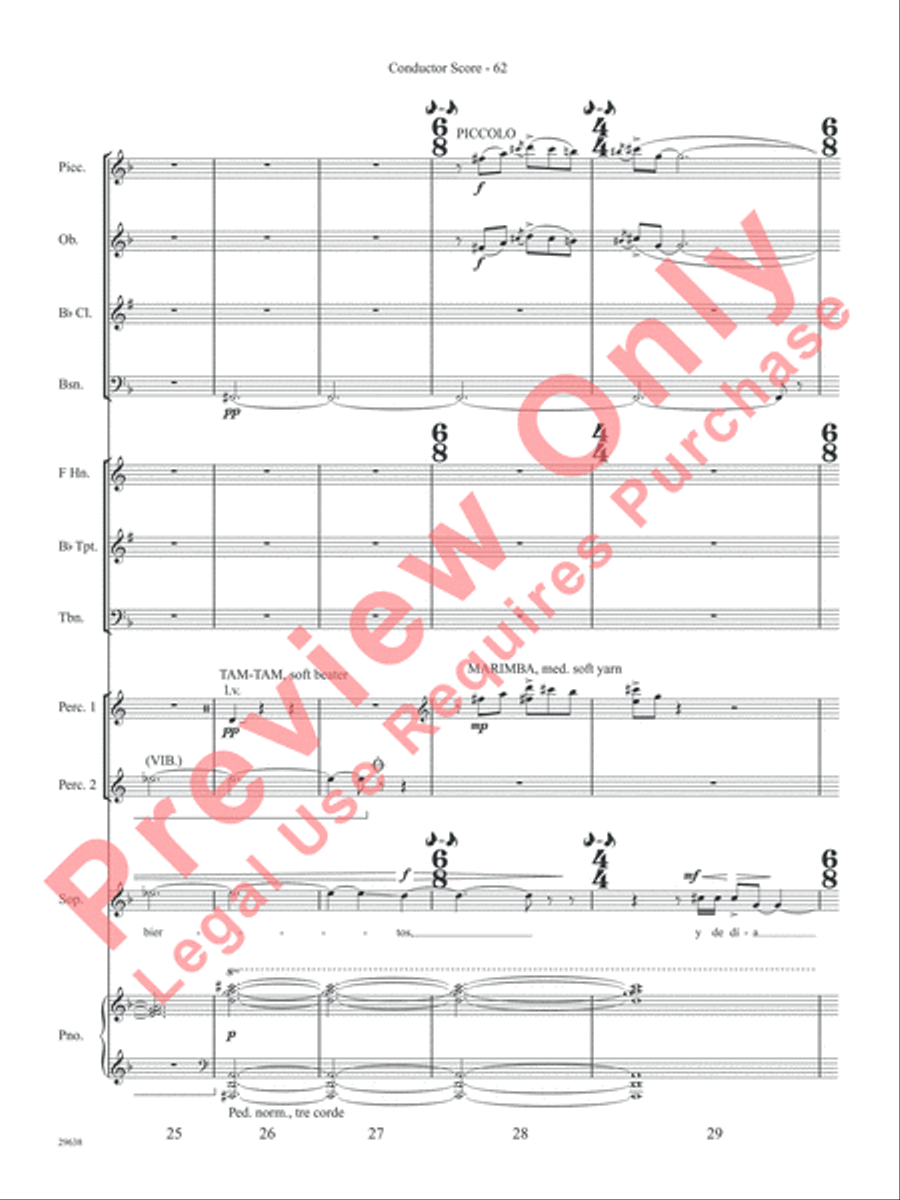 Three Spanish Songs (for Soprano and Wind Ensemble) Concert Band scores gallery preview page 67