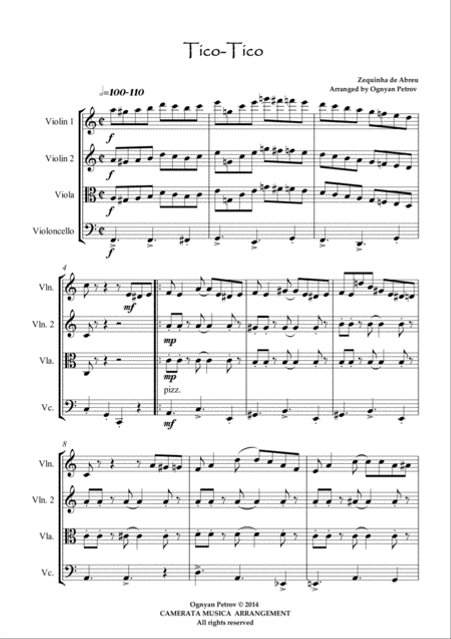 Tico Tico String Quartet scores gallery preview page 2