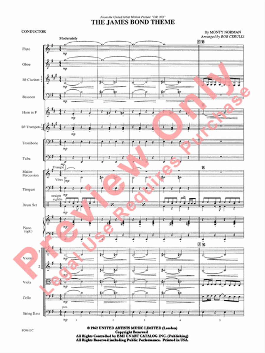 The James Bond Theme Full Orchestra scores gallery preview page 3