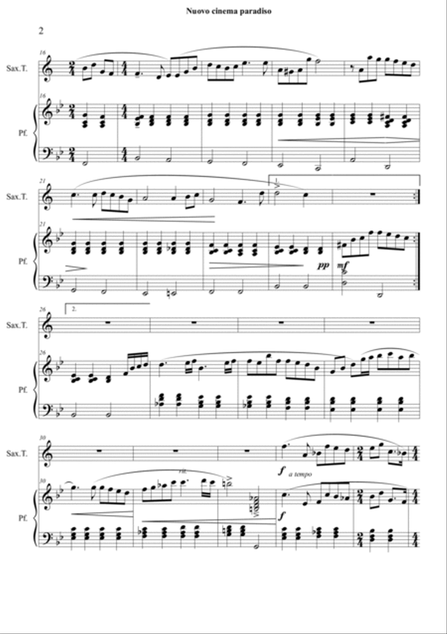 Love Theme (tema D'amore) Woodwind Duet scores gallery preview page 2