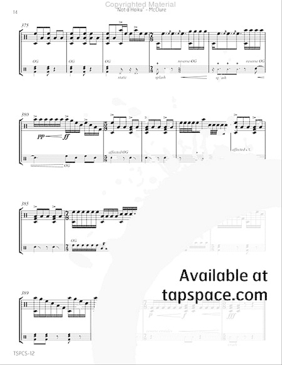 Integrated Elements No. 2 - Not a Haiku Percussion scores gallery preview page 17