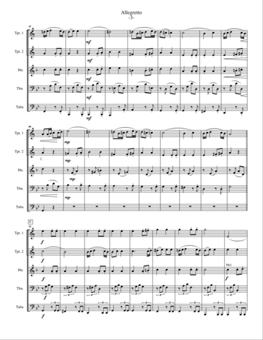 Allegretto from Symphony No. 7 By Beethoven Brass Ensemble scores gallery preview page 4
