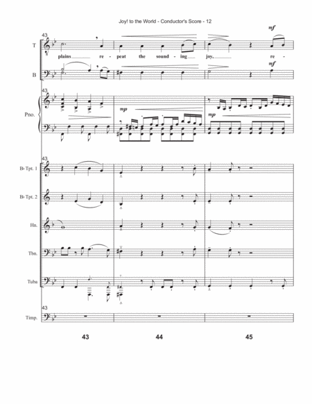 Joy! to the World - Brass and Percussion Score and Parts