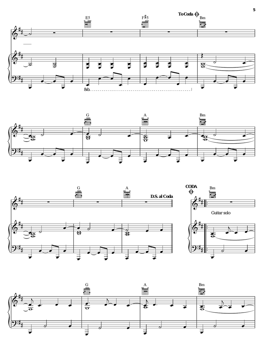 Kryptonite Piano, Vocal, Guitar scores gallery preview page 5