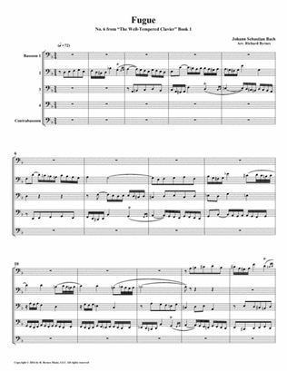 Fugue 06 from Well-Tempered Clavier, Book 1 (Bassoon Quintet)