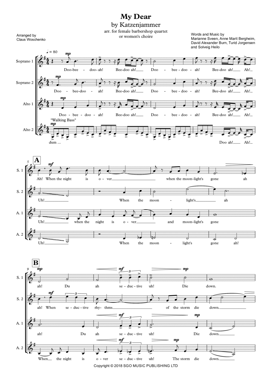 My Dear SSAA scores gallery preview page 1