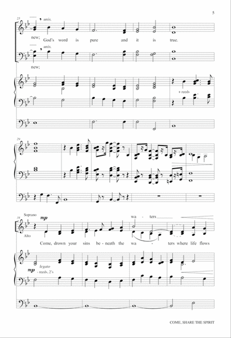 Come Share the Spirit 4-Part scores gallery preview page 5