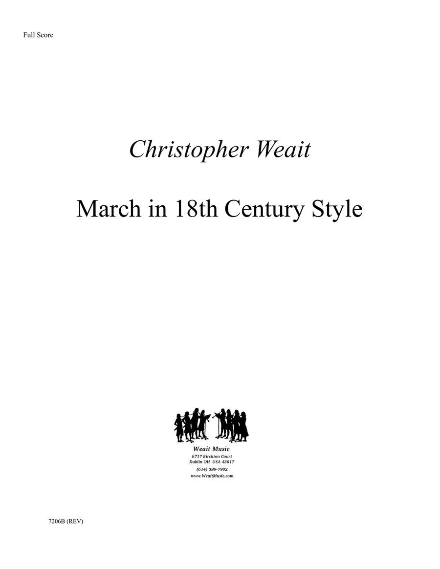 March in 18th Century Style for wind quintet (1’30) Woodwind Quintet scores gallery preview page 1