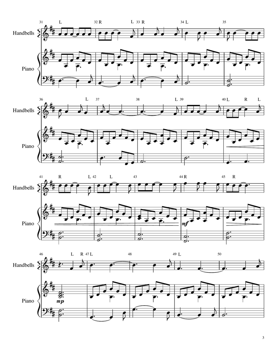 Hallelujah Handbell Choir scores gallery preview page 3