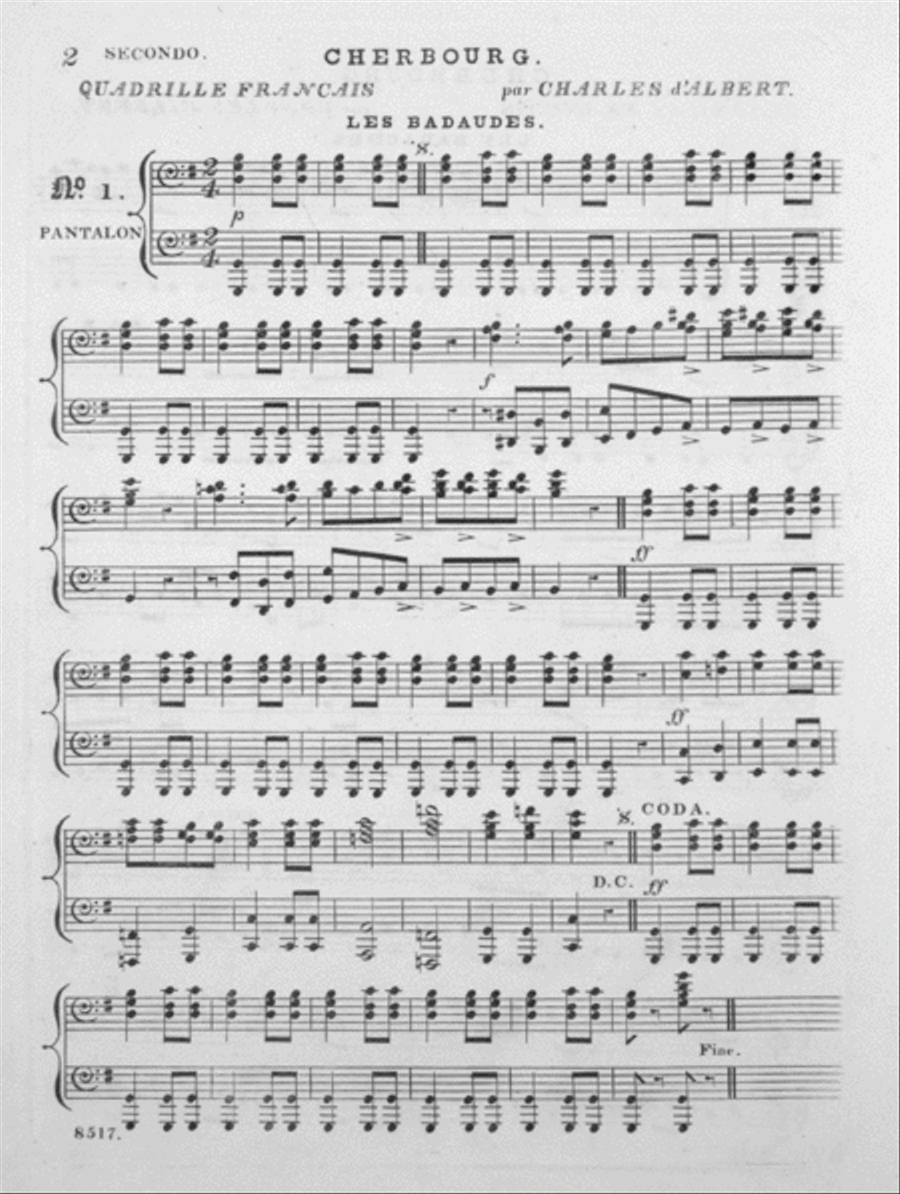 Cherbourg Quadrille Piano Duet scores gallery preview page 2