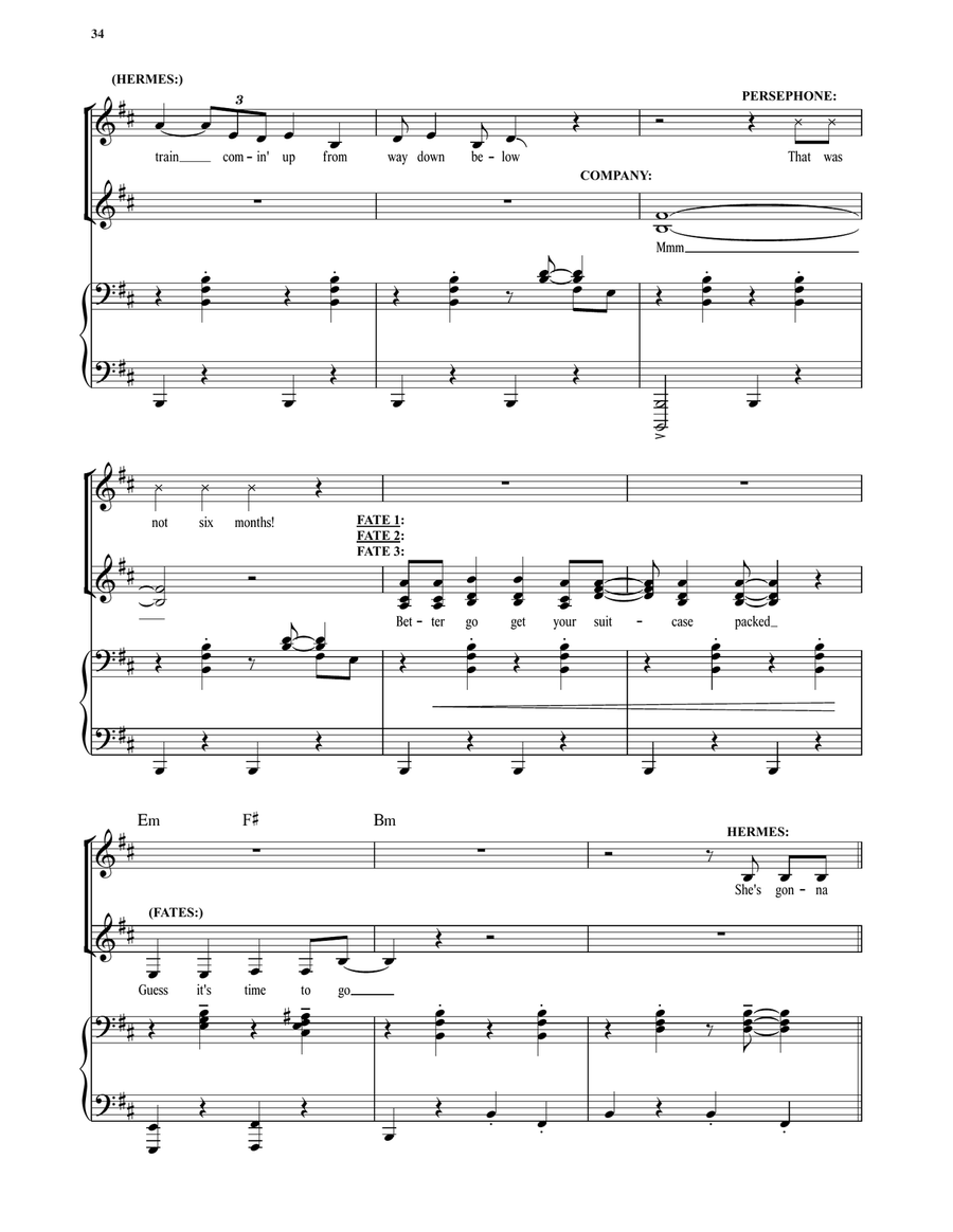 Way Down Hadestown I (from Hadestown) Voice scores gallery preview page 2