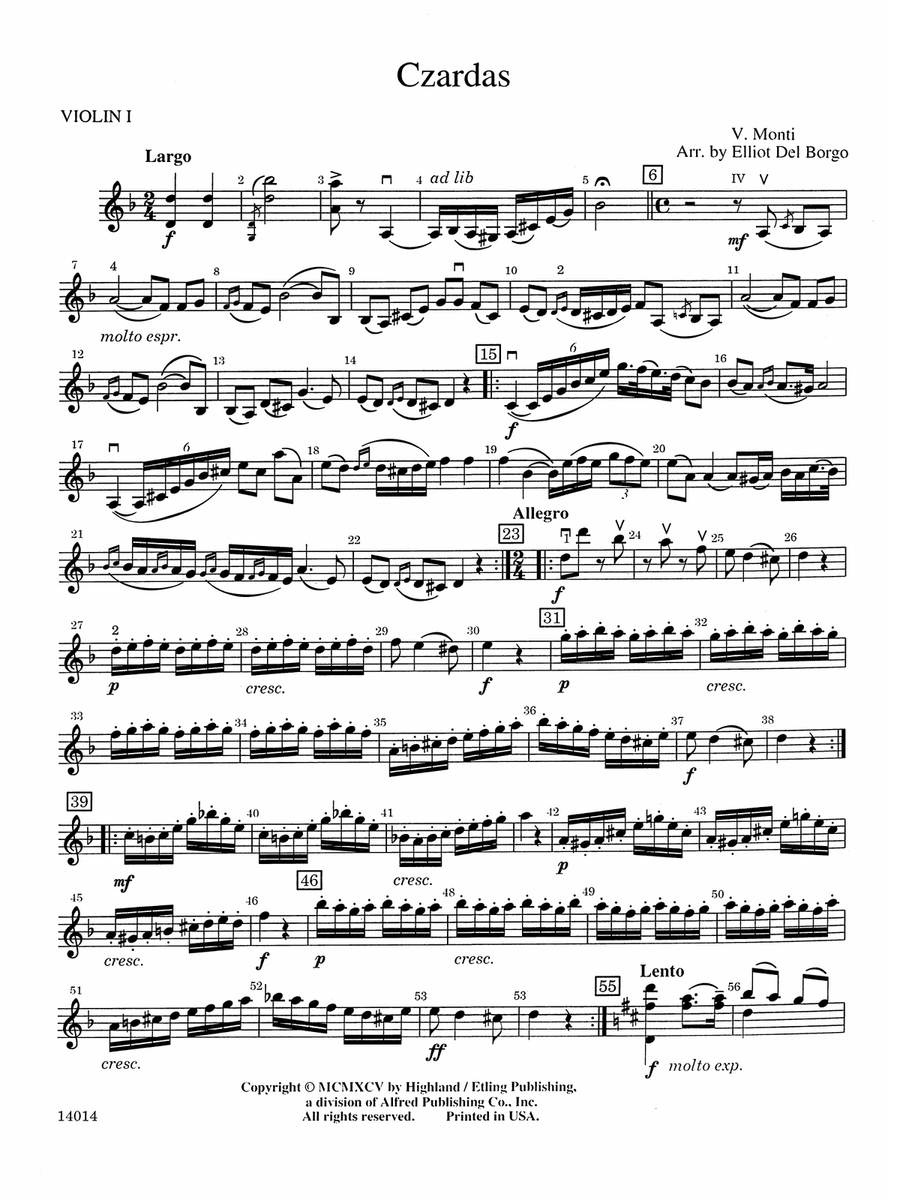 Czardas: 1st Violin