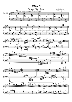 Book cover for Piano Sonata No.30 Op.109 in E Major Ludwig van Beethoven