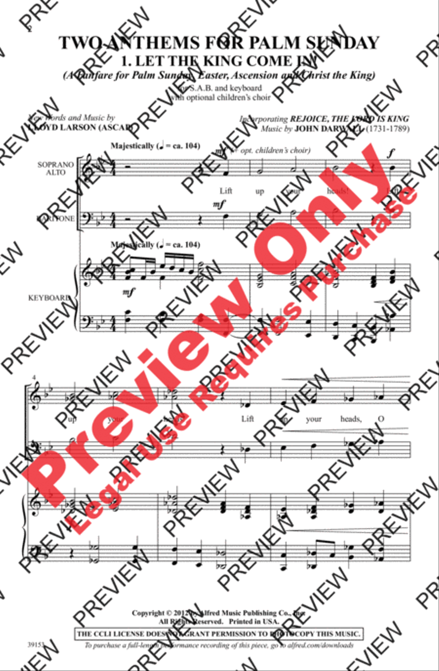 Two Anthems for Palm Sunday 3-Part scores gallery preview page 2