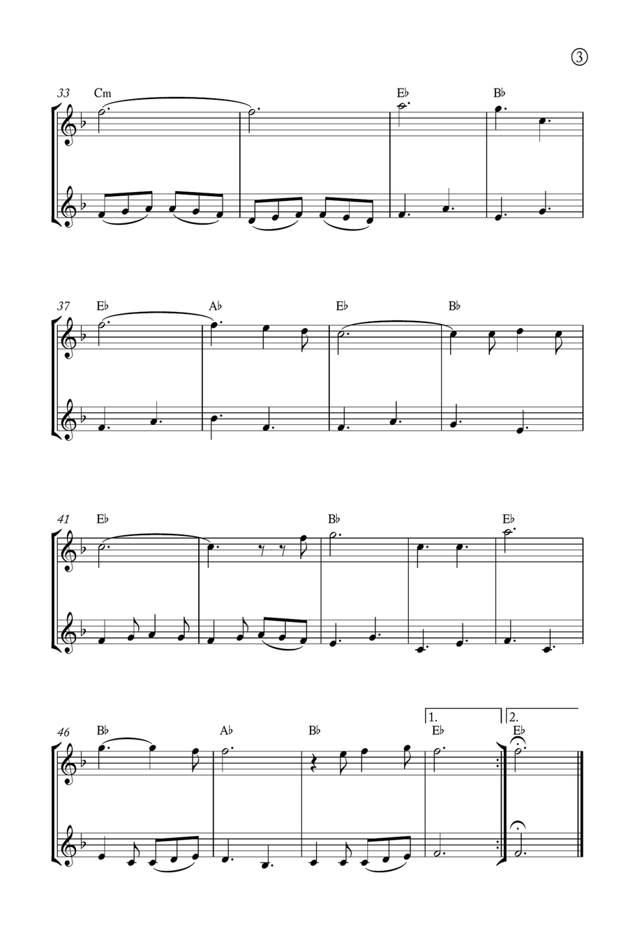 Oh Holy night Trumpet Duet scores gallery preview page 3