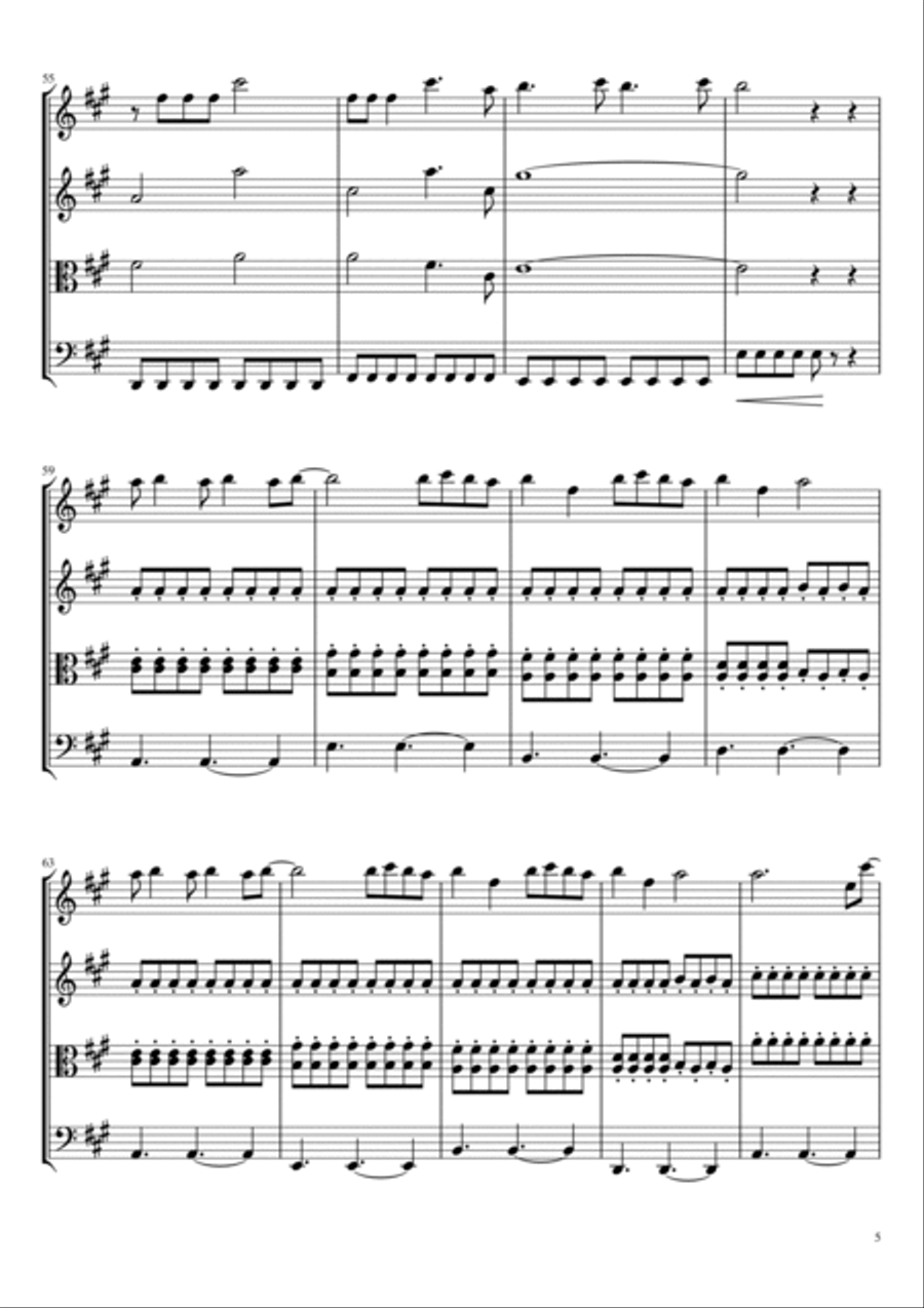 Wildest Dreams String Quartet scores gallery preview page 5