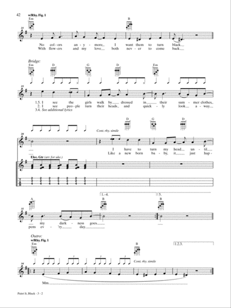 Paint It, Black Ukulele scores gallery preview page 2