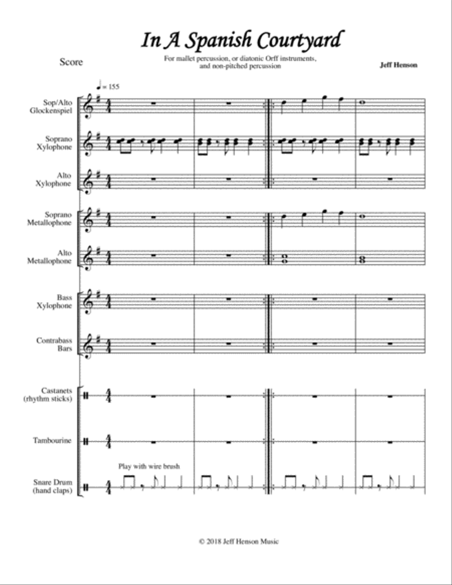 In A Spanish Courtyard Percussion Ensemble scores gallery preview page 3