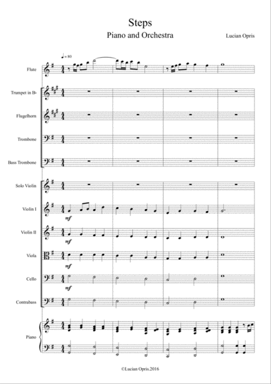 Steps - Piano & Orchestra - Lucian Opris Concert Band scores gallery preview page 1