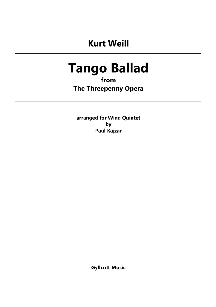 Tango Ballad Woodwind Quintet scores gallery preview page 1