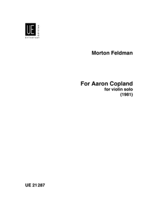 Book cover for For Aaron Copland - Violin Solo