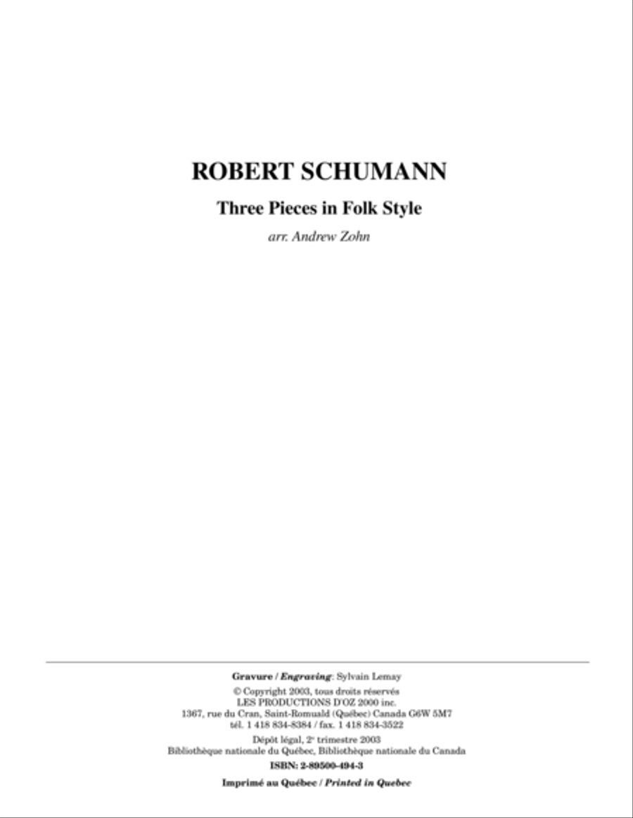 Three Pieces in Folk Style Classical Guitar scores gallery preview page 1