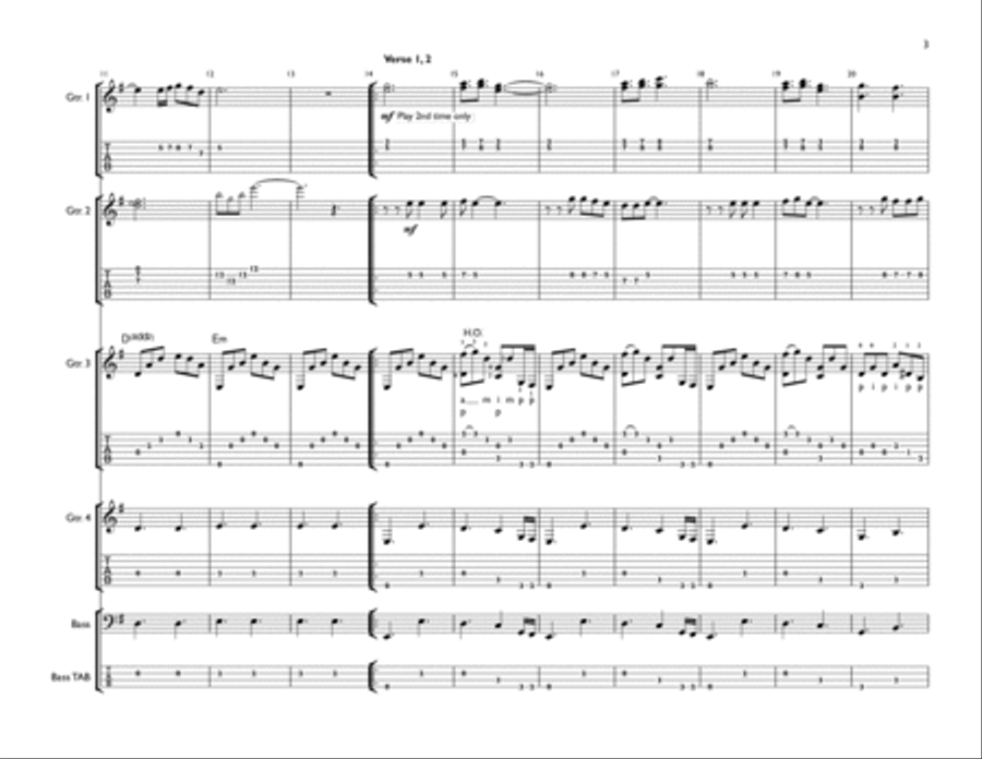 Nothing Else Matters Guitar Ensemble scores gallery preview page 3
