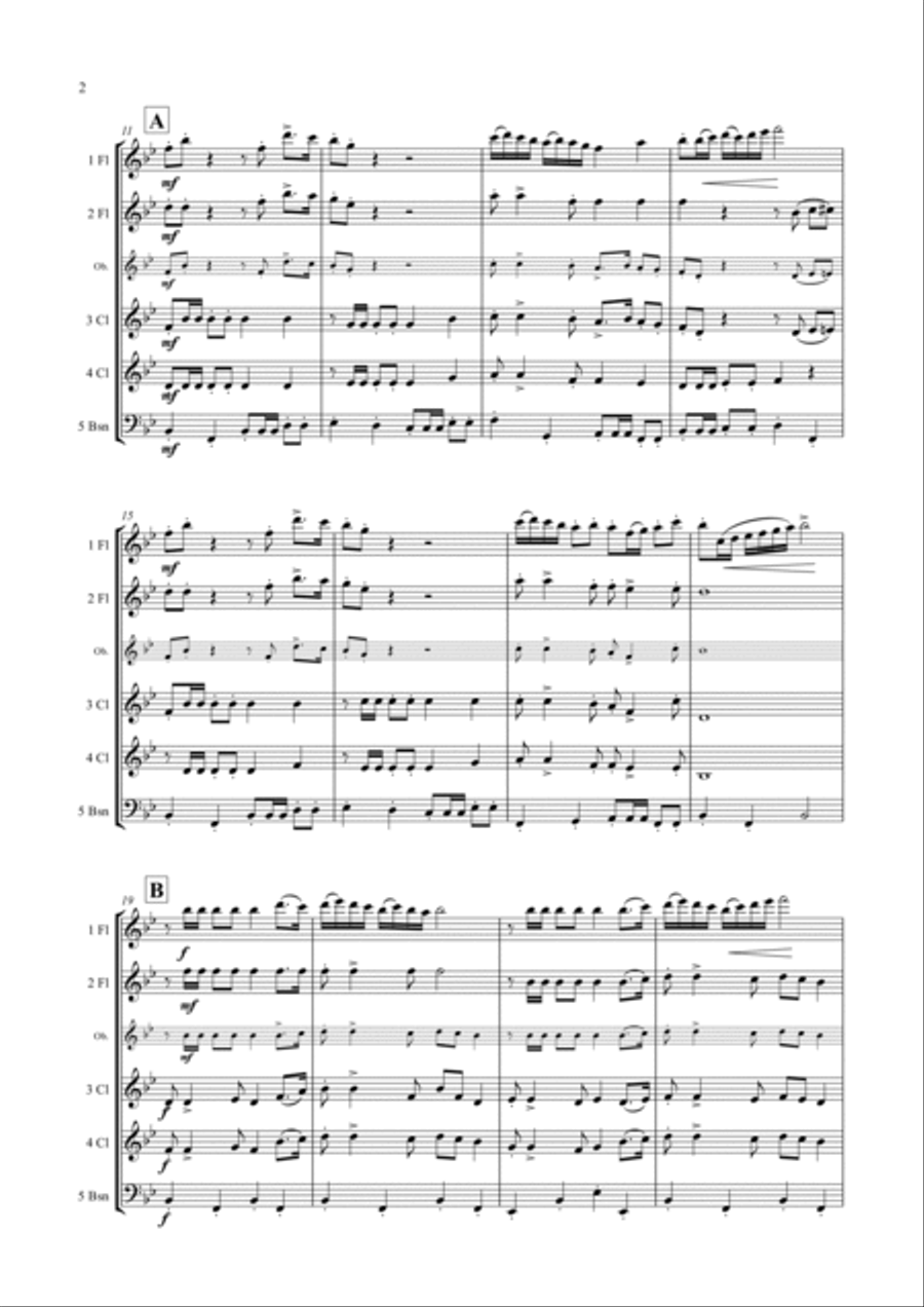 The Great Escape March Woodwind Quintet scores gallery preview page 3