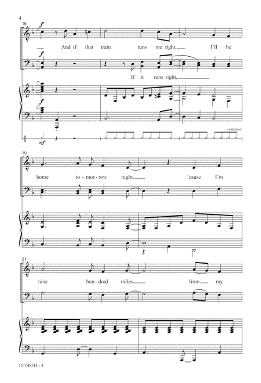 Nine Hundred Miles 3-Part scores gallery preview page 4