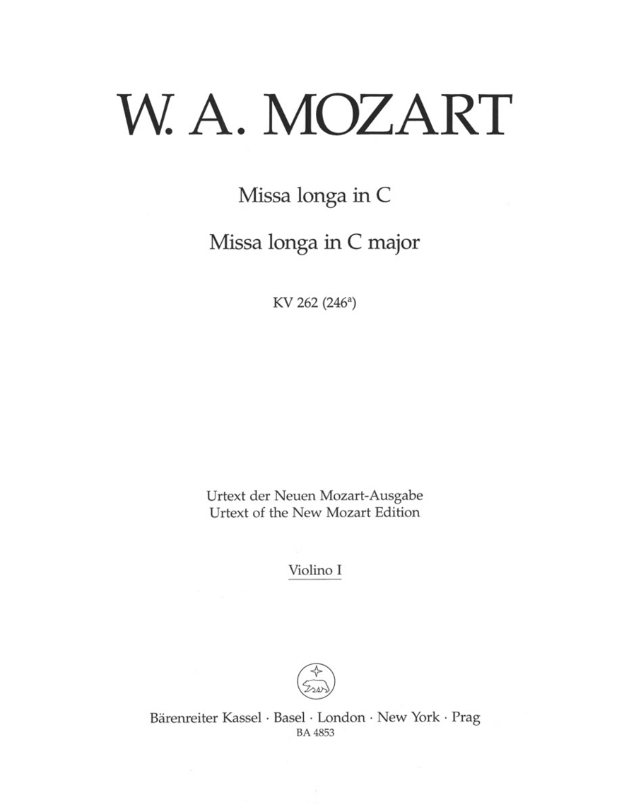 Missa longa C major, KV 262 (246a) Violin scores gallery preview page 1