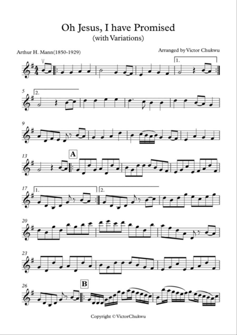 Oh Jesus I have Promised Oh Jesus I have Promised Violin Solo scores gallery preview page 2