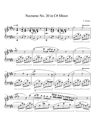 Book cover for Chopin Nocturne No. 20 in C Sharp Minor