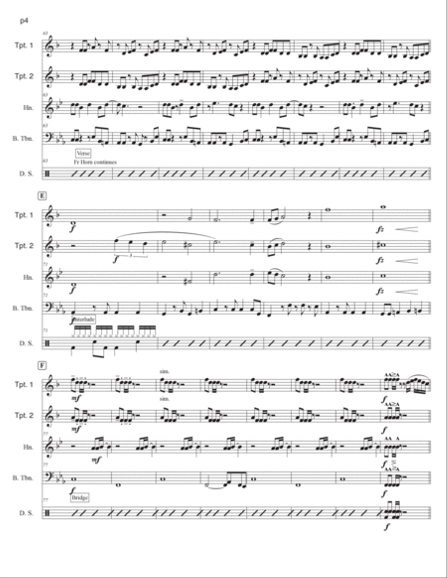 Sweet Dreams (are Made Of This) Brass Quartet scores gallery preview page 5