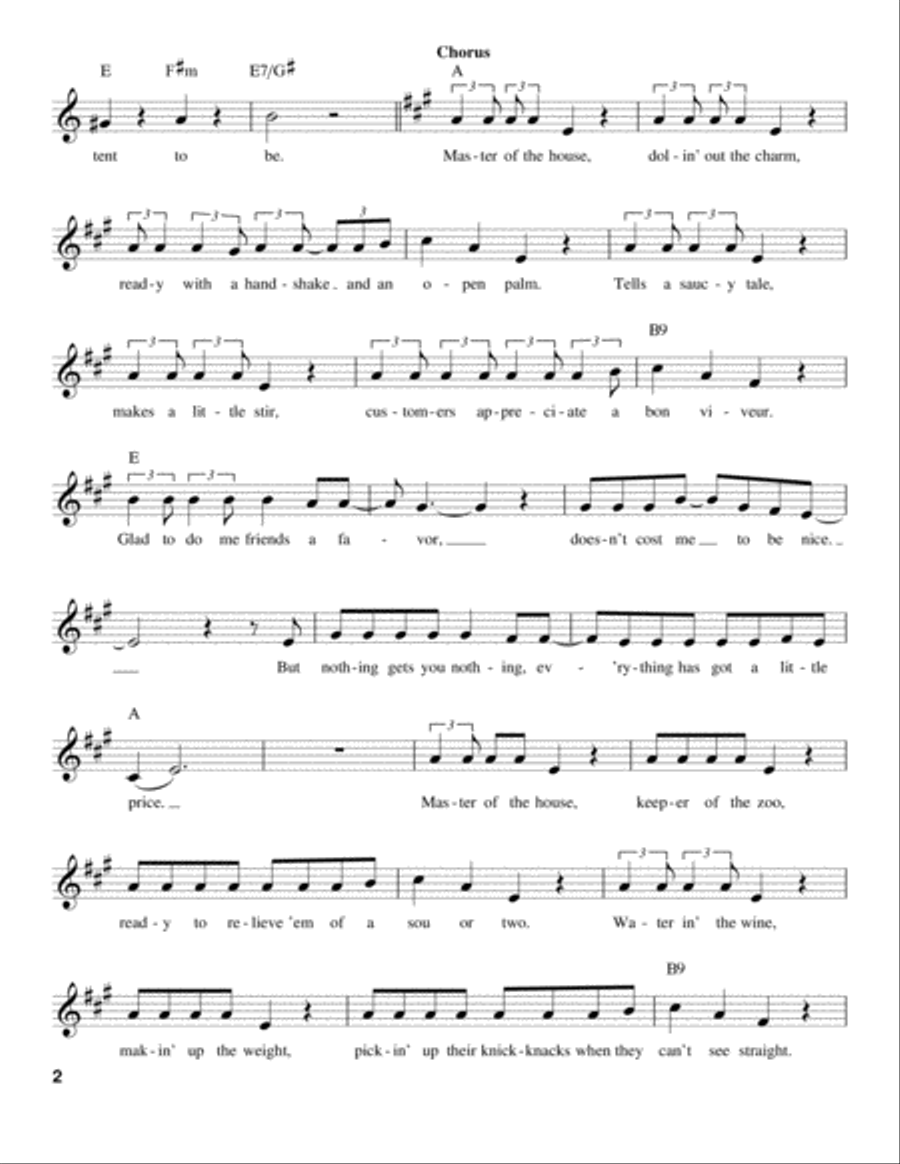 Master Of The House Master Of The House Voice scores gallery preview page 2