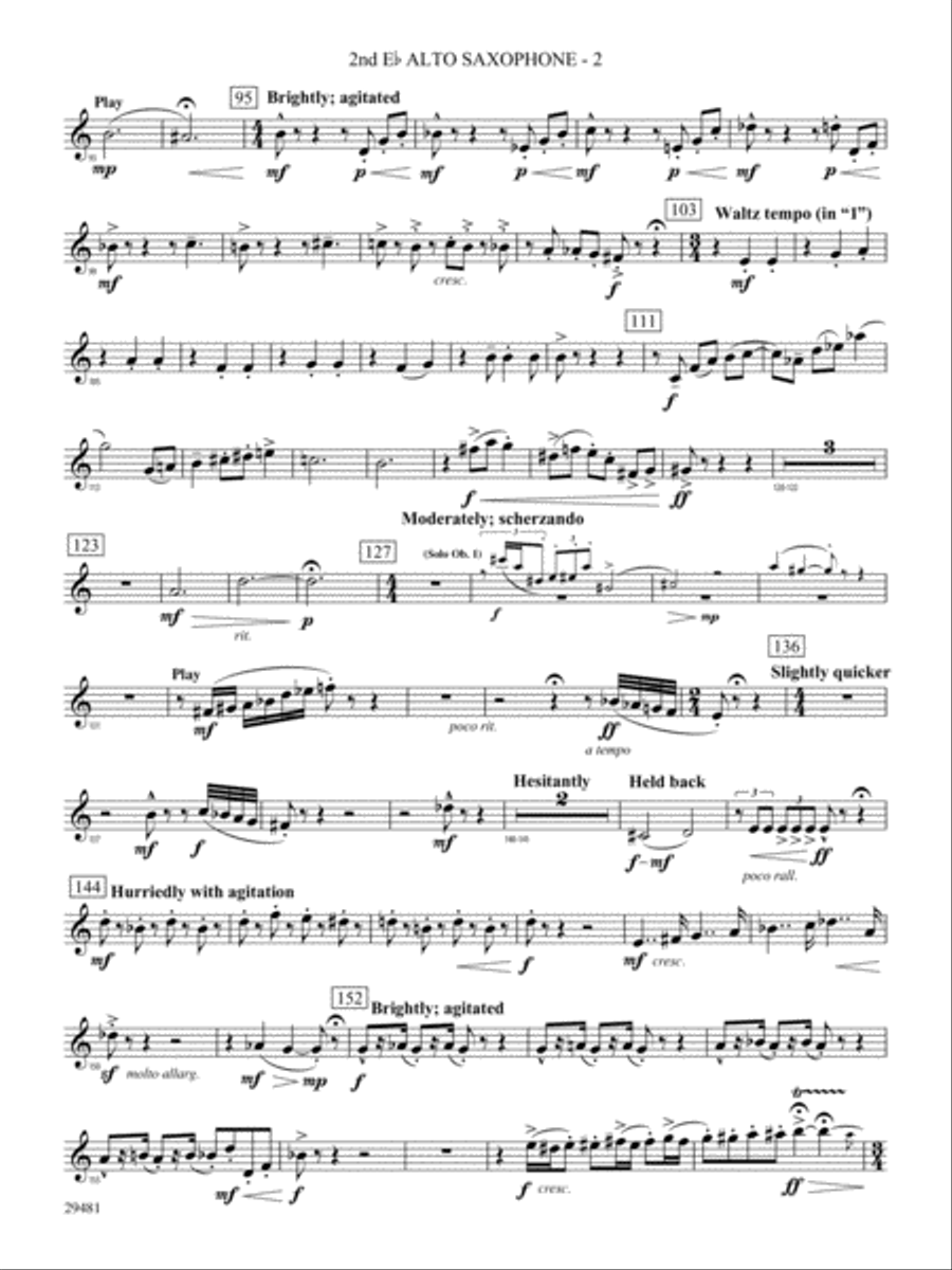 Casey at the Bat: 2nd E-flat Alto Saxophone Concert Band scores gallery preview page 2