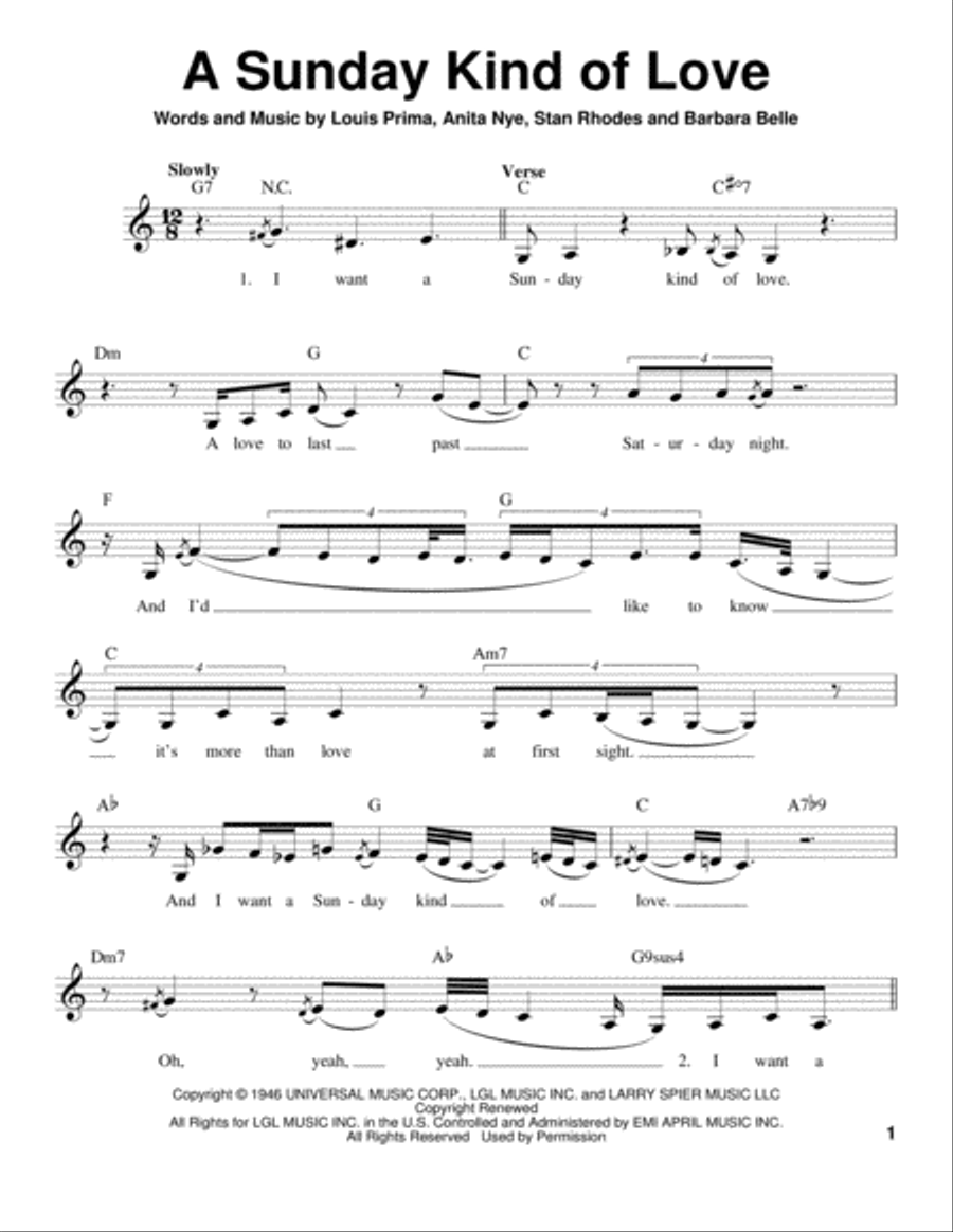 A Sunday Kind Of Love Voice scores gallery preview page 1