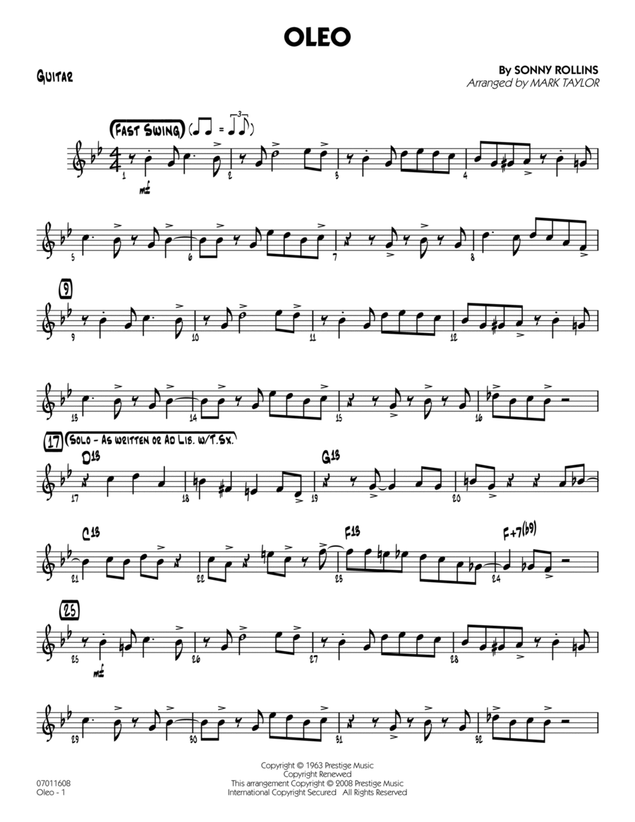 Oleo - Guitar Part scores gallery preview page 1