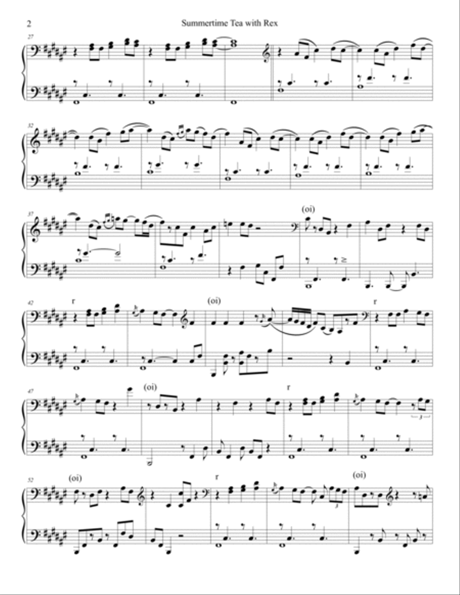 Summertime Tea with Rex Piano Solo scores gallery preview page 2