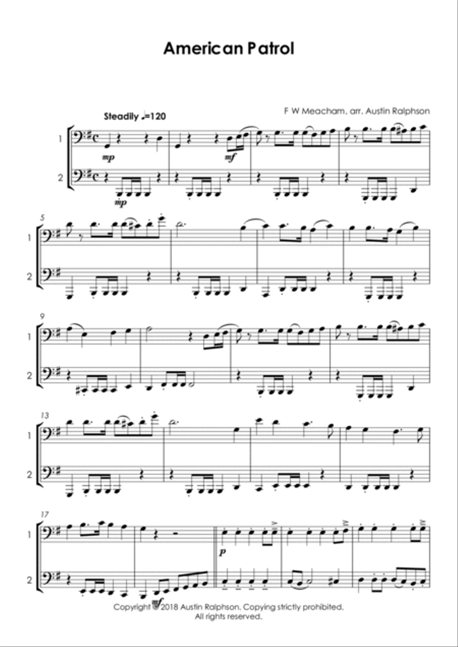 15 Euphonium and Tuba Duets for Fun (popular classics) - various levels Brass Duet scores gallery preview page 6