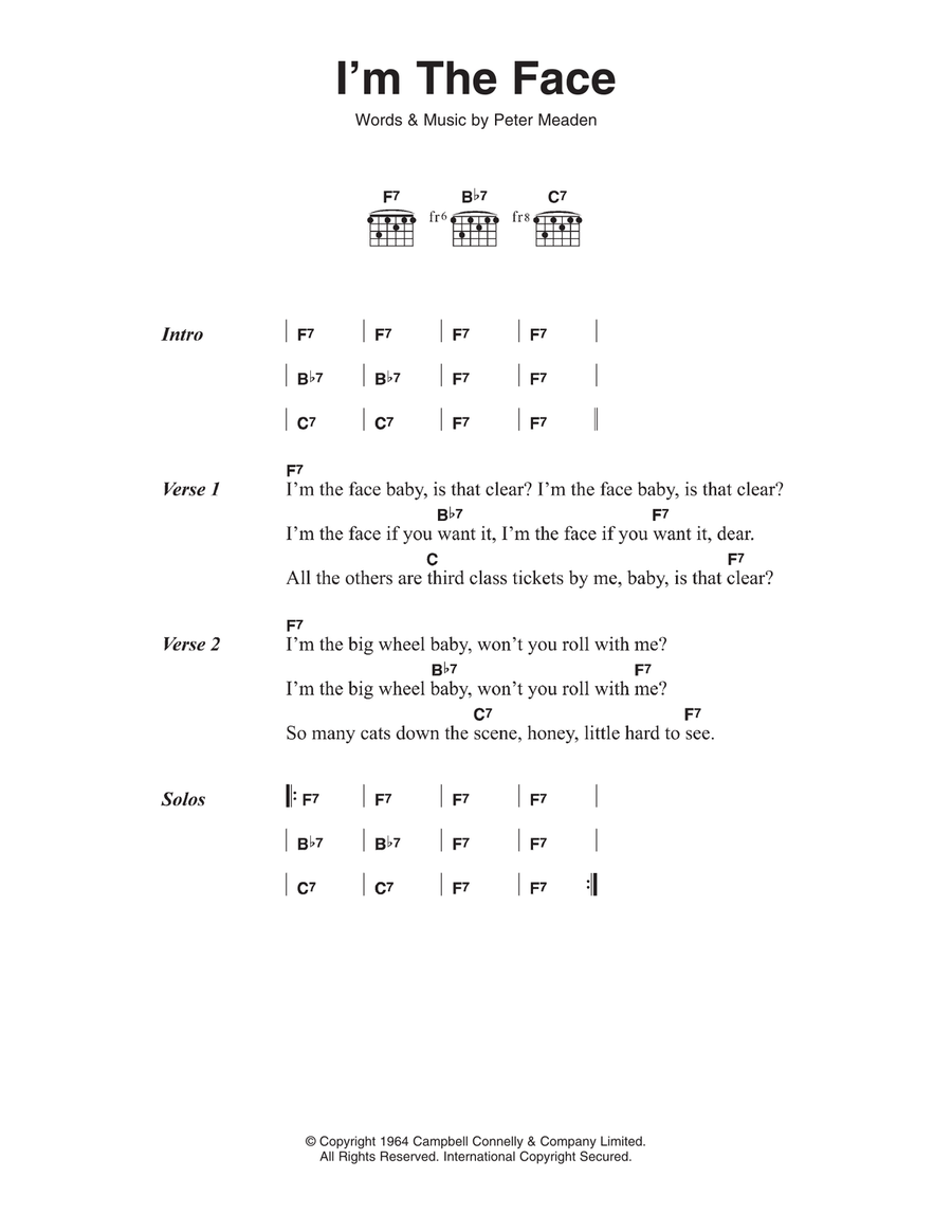 I'm The Face I'm The Face Guitar scores gallery preview page 1