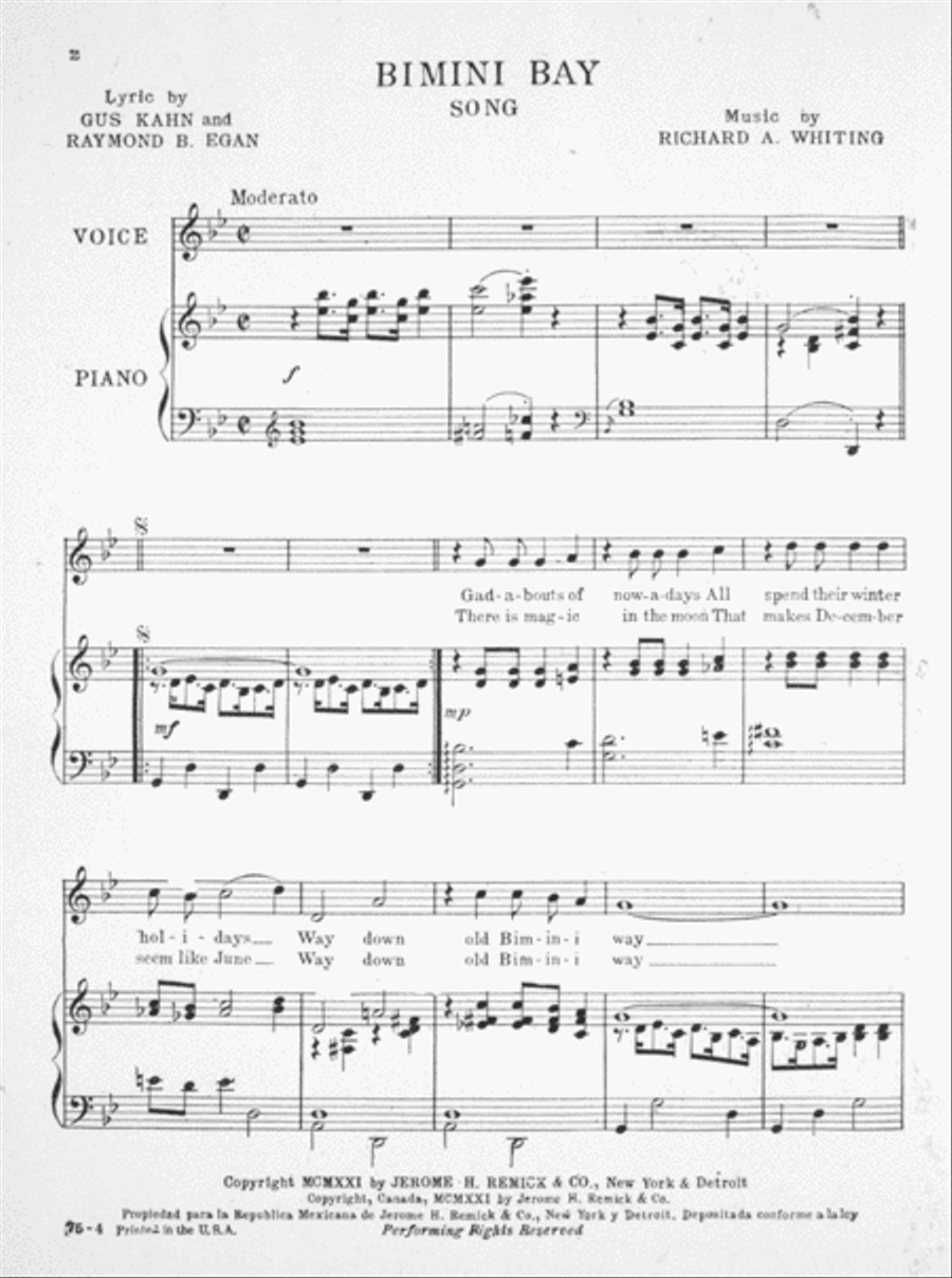 Bimini Bay. Song Voice scores gallery preview page 2