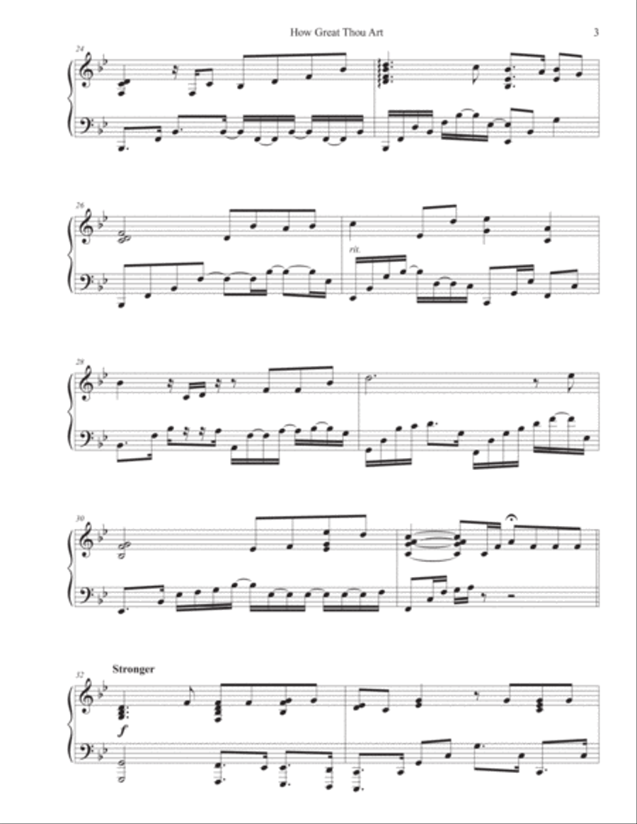 How Great Thou Art How Great Thou Art Piano Solo scores gallery preview page 3