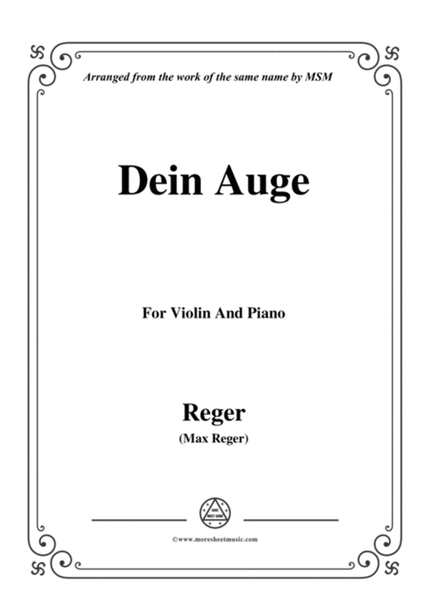 Reger-Dein Auge,for Violin and Piano image number null