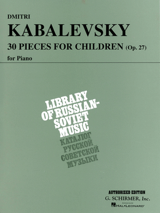 Book cover for 30 Pieces for Children, Op. 27