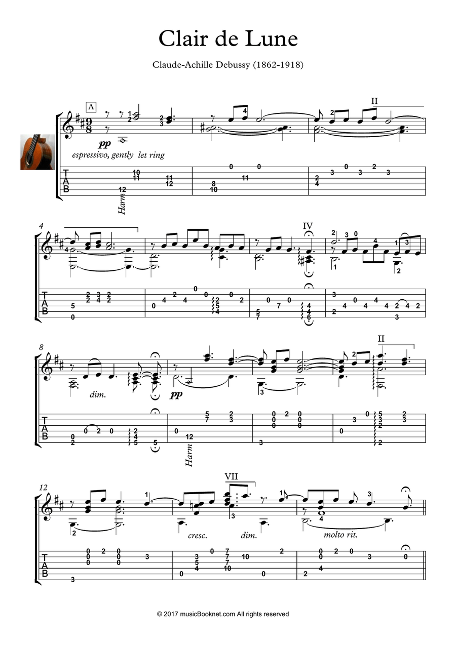 Debussy guitar discount