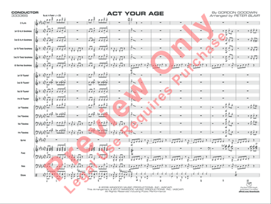 Act Your Age Act Your Age Jazz Ensemble scores gallery preview page 20