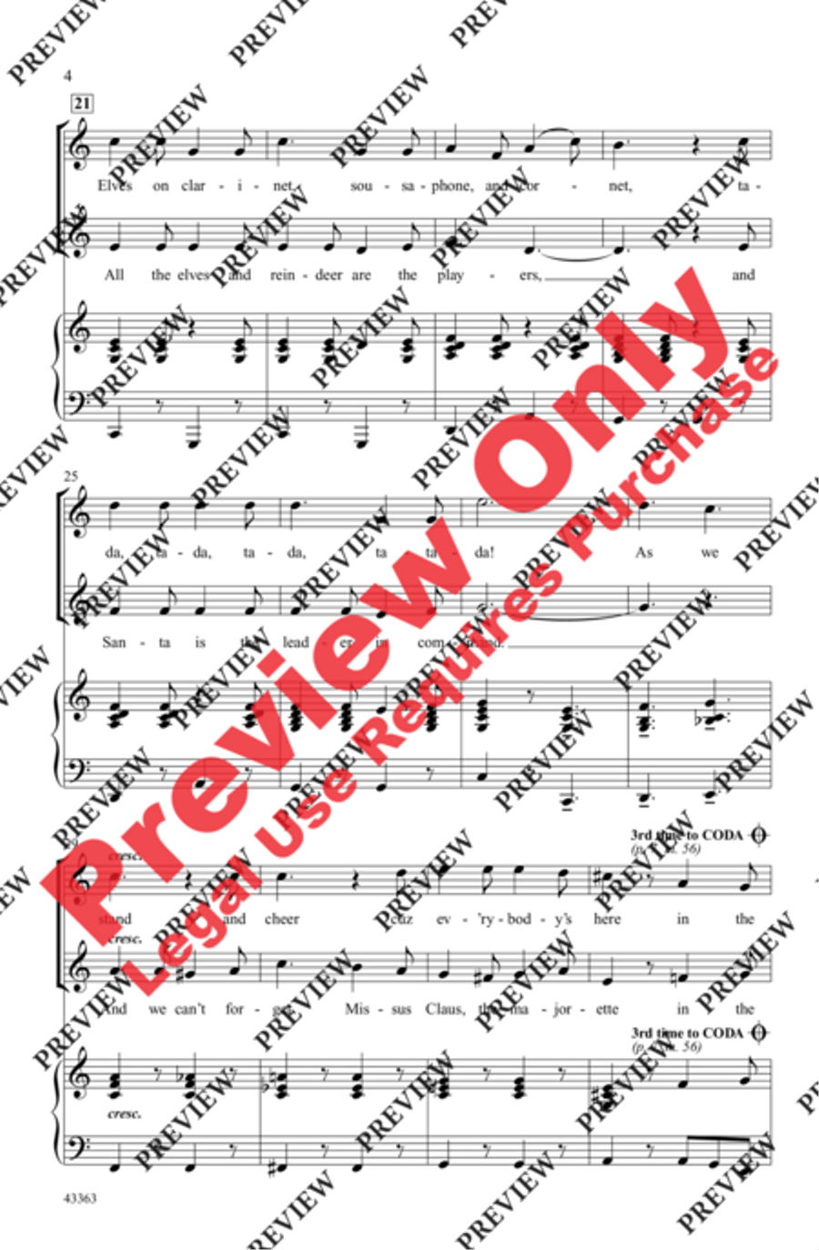 The North Pole Marching Band 2-Part scores gallery preview page 4