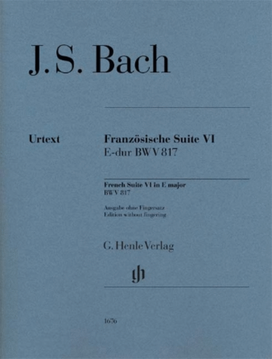 French Suite VI in E Major Piano Solo scores gallery preview page 1