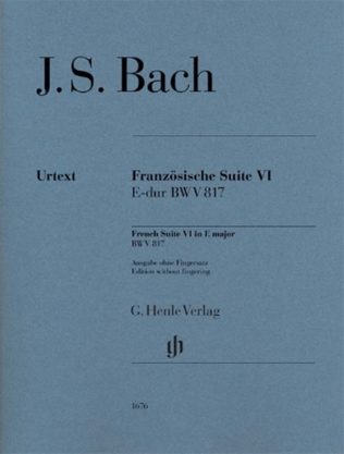 Book cover for French Suite VI in E Major